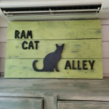 Wood Sign “Ram Cat Alley”