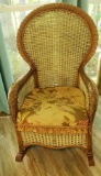 Wicker Peacock Rocking Chair - Upholstered Seat