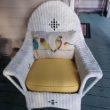 Vintage Wicker Chair with Cushions