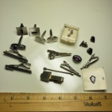 Lot of Men’s Silver Tone Tie Tacks and Cufflinks