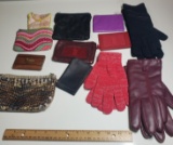 Lot of Assorted Change Purses and Gloves