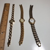 Lot of 3 Ladies Watches - Pulsar Gold Tone