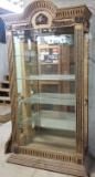 Display Case with 4 Glass Shelves, 1 Bottom Side Door Broken