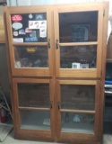 Solid Wood Display Cabinet and Contents