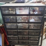 Plastic Storage Organizer Filled with Nuts and Bolts