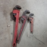 Lot of 3 Heavy Duty Pipe Wrenches