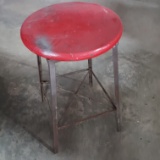 Metal Stool with Wood Seat