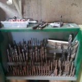 Wood Shelf with Assorted Drill Bits