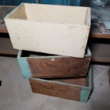 Lot of 3 Vintage Wood Boxes