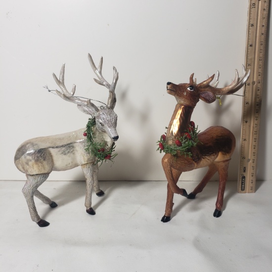 Lot of 2 Reindeer Ornaments