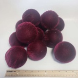 Lot of 12 Burgundy Velvet Christmas Ornaments