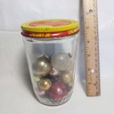 Vintage Peanut Butter Jar with Tiny Glass Ornaments