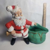 Vintage Ceramic Santa with Bag Planter