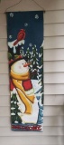 Painted on Burlap Snowman Welcome Sign