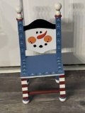 Adorable Wooden Snowman Doll/Decorative Chair