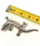 Large Salamander Pin/Slider Made of Sterling Silver Electroform over a Wax Coating - Made in Israel
