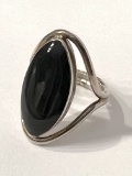 Sterling Silver Ring with Black Onyx Stone