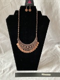 Bronze Tone Necklace and Earrings Set
