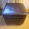 Leatherette Tufted Square Storage Ottoman, Hinged Lid