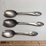 Lot of 3 Matching Sterling Silver Spoons