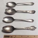 Lot of 4 Sterling Silver Spoons