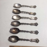 Set of 6 Antique Sterling Silver Spoons - Patented 1893