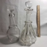 Lot of 2 Antique Crystal Decanters