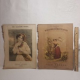 Lot of 2 Antique Currier & Ives Sheet Music Covers