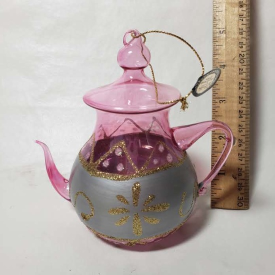 Vintage Glass Teapot Ornament