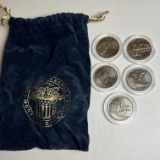 Lot of State Quarters in Plastic Cases with “World Reserve Monetary Exchange” Drawstring Bag