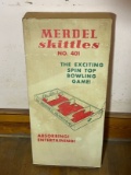 Vintage Wooden Merdel Skittles Bowling Game in Original Box