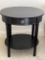 2-Tier Wooden Oval Side Table with Drawer