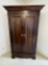 Tall Wooden Armoire with 2 Inside Drawers & Lower Drawer