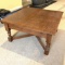 Wooden Square Table with Hide-Away Extensions & Turned Legs
