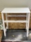 White Wooden Rolling Cart