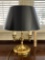 Brass Finish Lamp with Black Shade