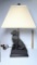 Adorable Retriever Lamp with Heavy Brass Dog + Shade - 24”