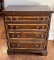 Antique 4 Drawer Inlaid Chest with Pull Out Writing Surface