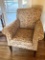 Nice Ethan Allen Emma Arm Chair with Rolled Arms, Slim Tapered Legs & Animal Print Upholstery