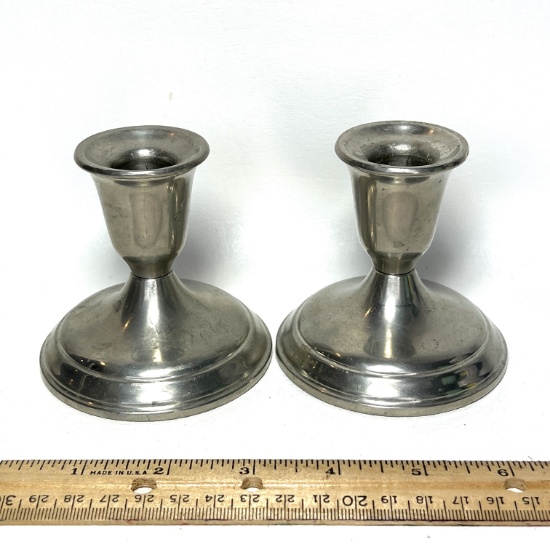 Pair of Towle Pewter Candlesticks