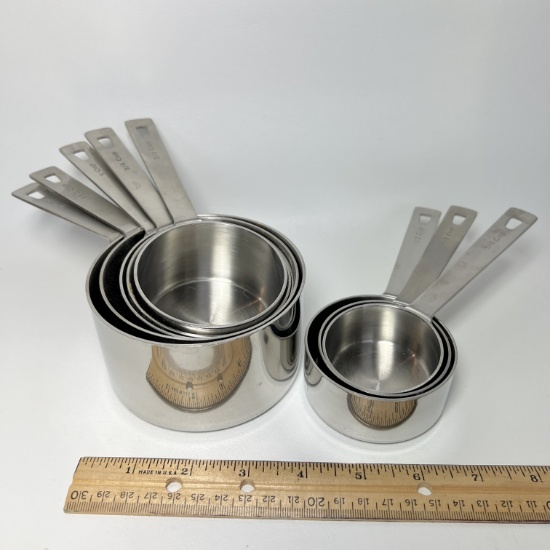 Lot of Heavy Stainless Measuring Cups by Williams Sonoma