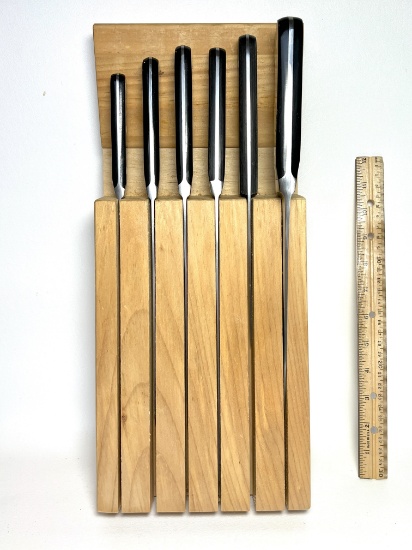 6 pc Knife Set in Wooden Block For Drawer