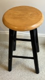 Wooden 24” Barstool with Black Legs