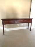 Large Wooden 3 Drawer Console Table