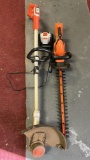 Black & Decker Weed Eater & Hedge Trimmer with Charger & Battery - Works