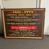 Large Wooden Vintage Bar Menu