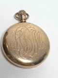 Vintage Monogrammed Gold Plated Pocket Watch R. B. Anger & Co. Oshkosh Wis.