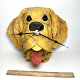 FB Fogg Adorable Paper Mache Golden Retriever Wall Clock