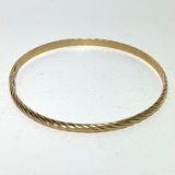 Beautiful 14K Gold Italian Swirled Bangle Bracelet