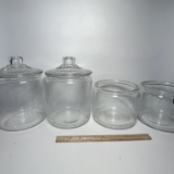 4 Glass Canisters with 2 Lids